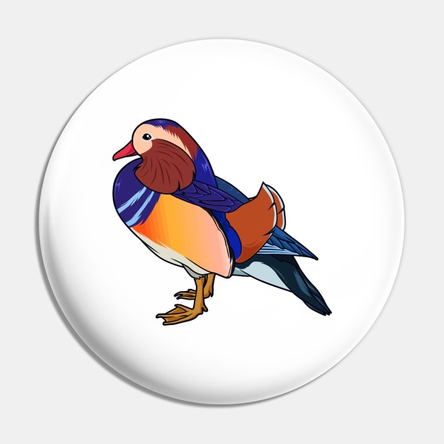 Drawing of mandarin duck Pin by Modern Medieval Design