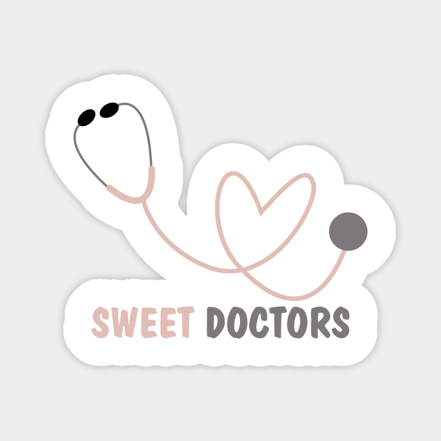 Pink Heart Stethoscope Magnet for sweet docters Magnet by EDSERVICES