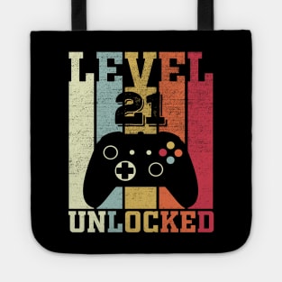 Level 21 Unlocked Funny Video Gamer 21st Birthday Gift Tote