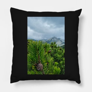 Mountain Pine Tree Scenery Pillow