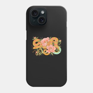 Corn Snake and Peonies Phone Case