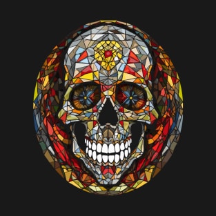 Stained Glass Window Skull T-Shirt