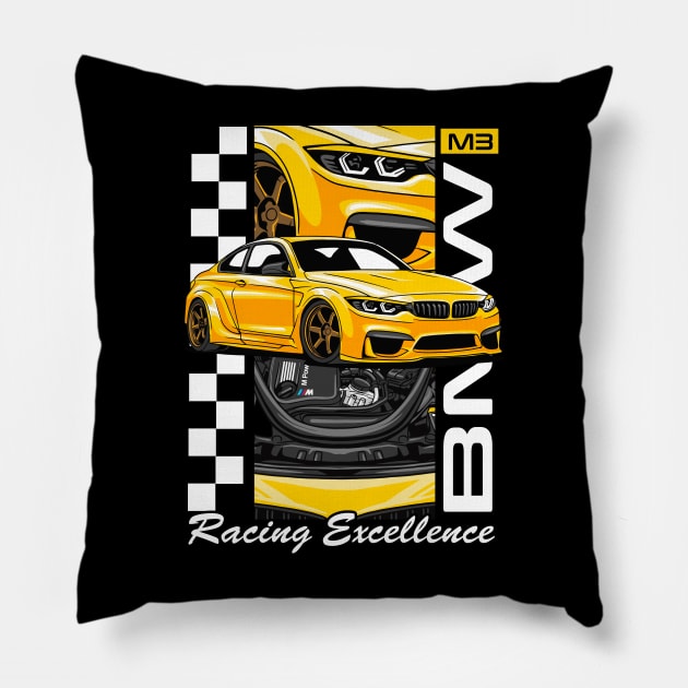 BMW M3 Racing Excellence Pillow by Harrisaputra