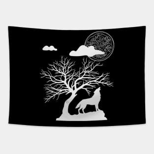 Wolf Howling at the Pizza Pie in the Sky Tapestry