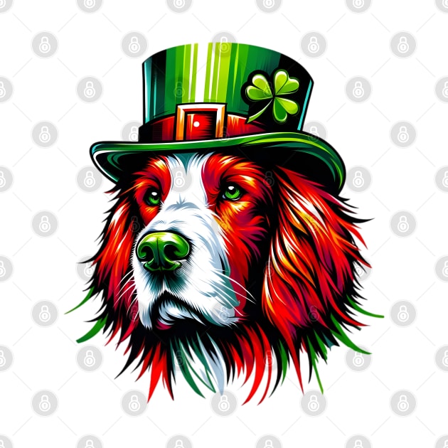 Irish Red and White Setter Celebrates St. Patrick's Day by ArtRUs