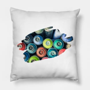 Graffiti Splash Spray Cans Art Print Pillow