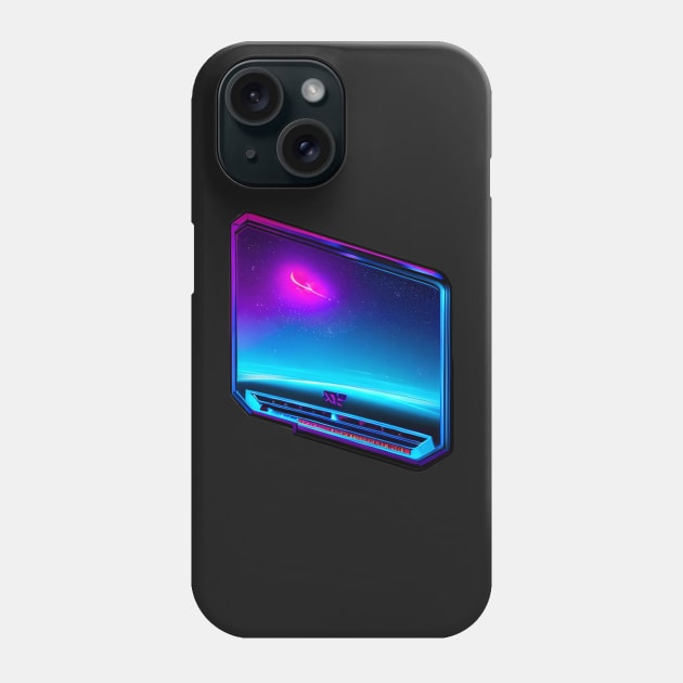 Cyberpunk spaceship window sticker Phone Case by SJG-digital