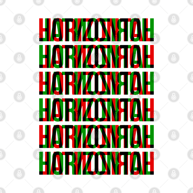 Horizontal Typography Stack (Red Green Black) by John Uttley