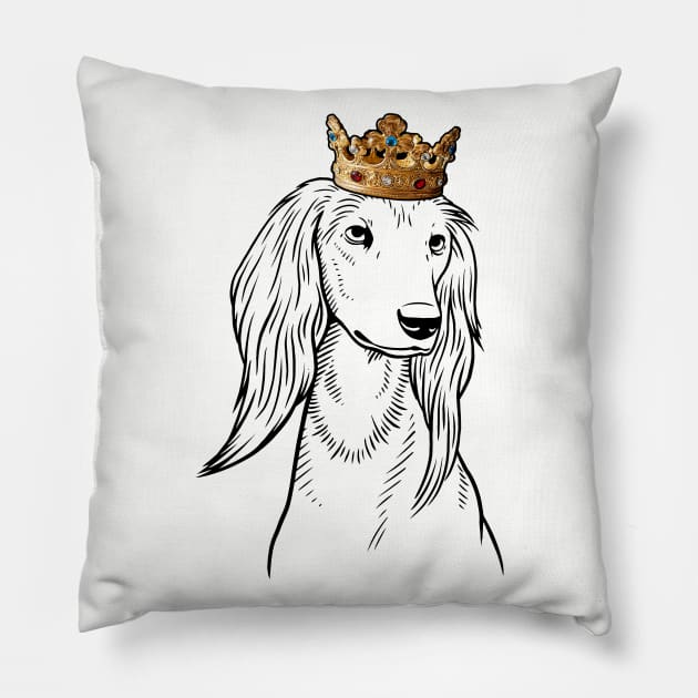 Saluki Dog King Queen Wearing Crown Pillow by millersye