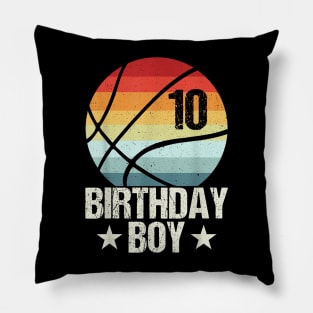 10 Year Old Basketball Player 10th Birthday Boy Tenth Bday Pillow