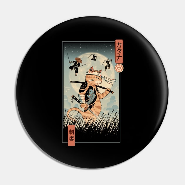 Catana the Last Fight Ukiyo-e Pin by Vincent Trinidad Art