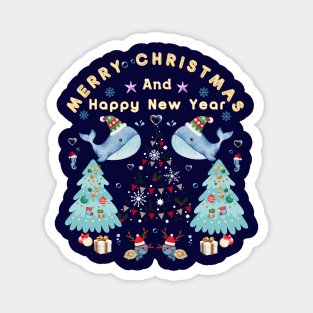 Merry Christmas and Happy New Year under the sea Magnet