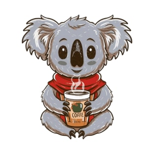 A cheerful koala enjoying a cup of coffee T-Shirt