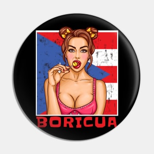 Proud Puerto Rico Flag, Puerto Rico gift heritage, Puerto Rican girl Boy Friend Boricua Puertoriqueño Pin