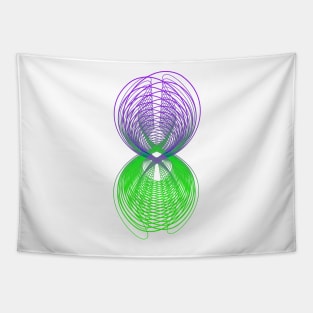 Galaxy geometric abstract purple green Tapestry