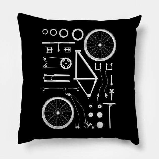 Bike Exploded Pillow by zomboy