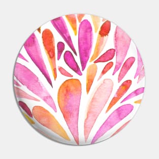 Watercolor artistic drops - orange and pink Pin