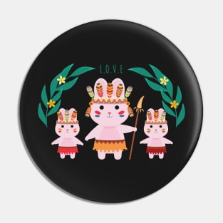 Tribal bunnies Pin