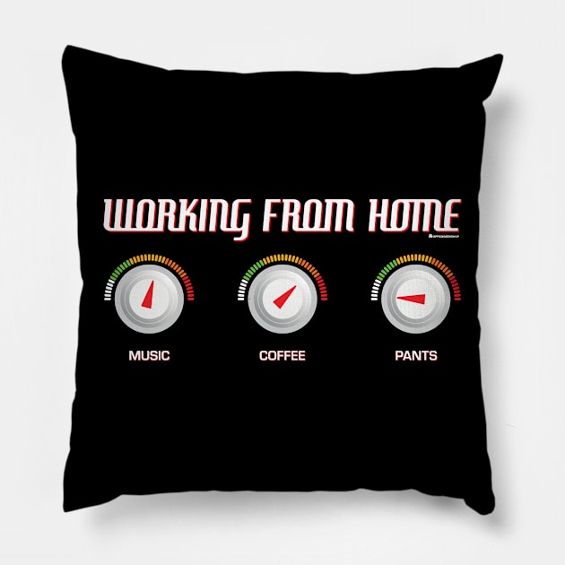 WORKING FROM HOME Pillow by officegeekshop