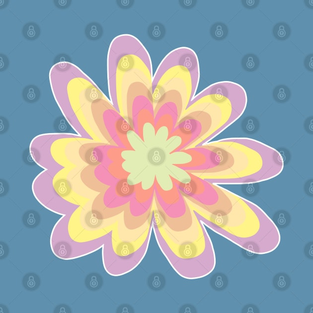 Multi Color Daisy Flower Minimal Graphic Art by ellenhenryart