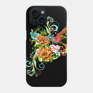 Wonderful elegant flowers with bird Phone Case