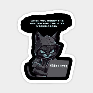 Funny hacker cat Magnet