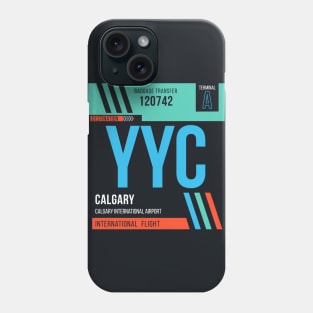 Calgary (YYC) Airport Code Baggage Tag Phone Case