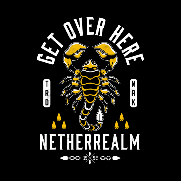 Get Over Here - Scorpion Tattoo - Vintage Distressed by Nemons