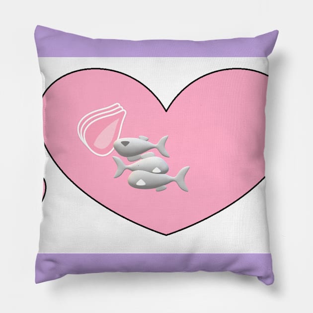 heart fish Pillow by bordi