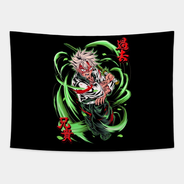 Wind Breathing Demon Slayer Tapestry by mazyoy