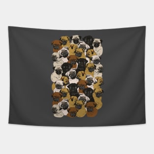 Social Pug Pattern Tapestry