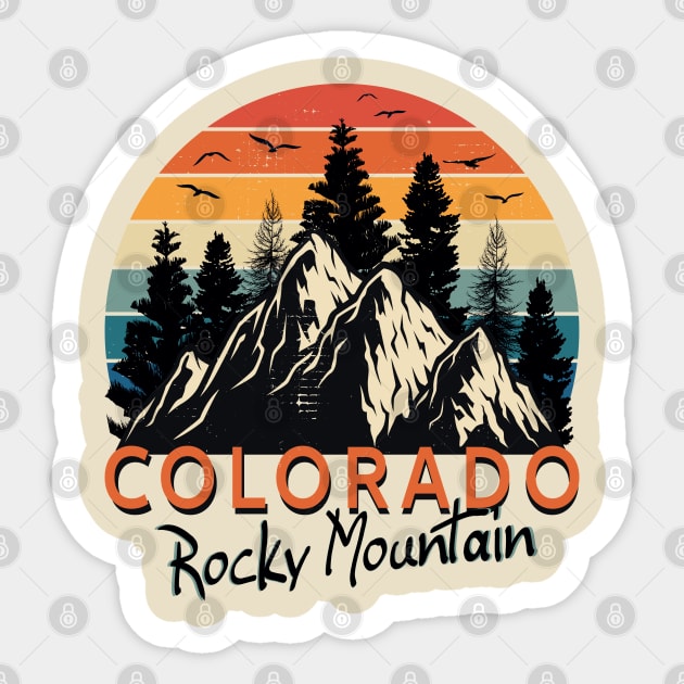 Vintage poster – Colorado Rocky Mountains Retro T-Shirt-CL – Colamaga