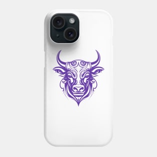 Purple taurus bull tribal design Phone Case