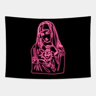 Pink Neon - Immaculate Heart of Mary Tapestry