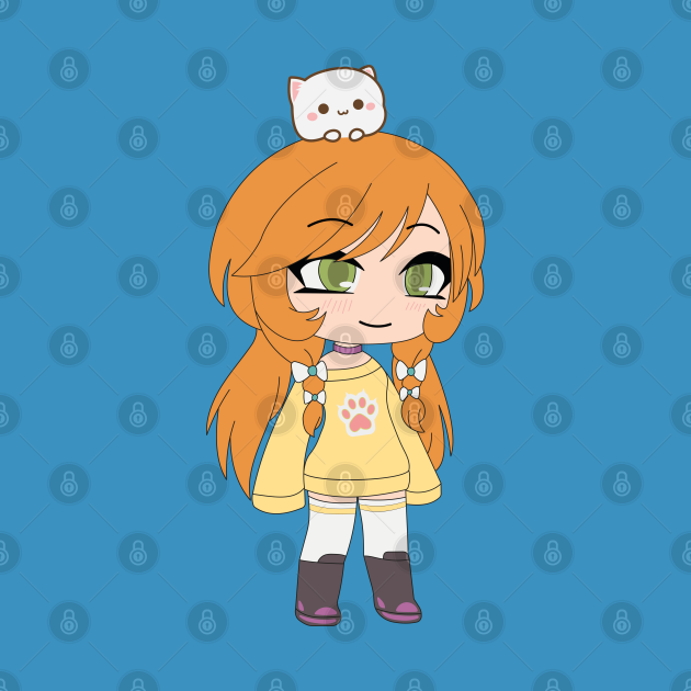 Gacha Life Series Katie chan and her cat Gacha Life Mask TeePublic