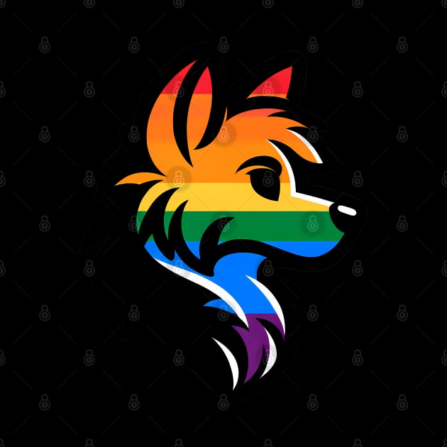 LGBTQ Furry Pride Wolf Logo by Blue Bull Bazaar