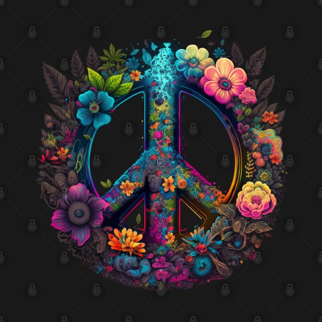 Peace and Plants Floral Peace Sign by alienfolklore