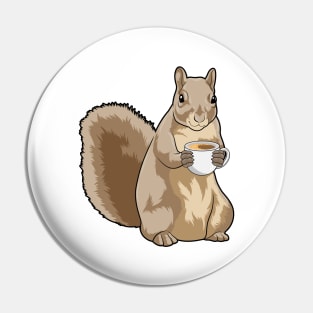 Squirrel with Cup of Coffee Pin