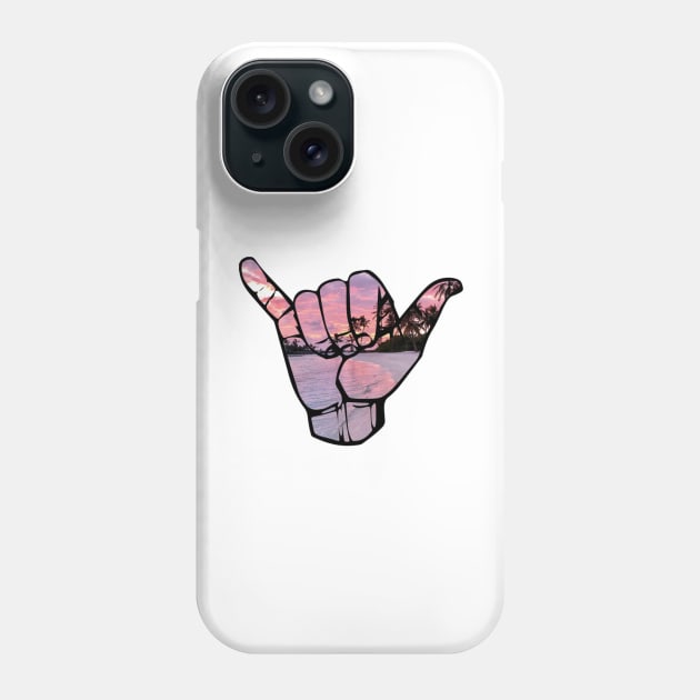 Sunset Beach Shaka Hand Phone Case by lolsammy910