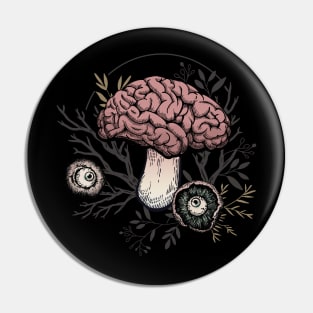 Brain Mushroom Pin