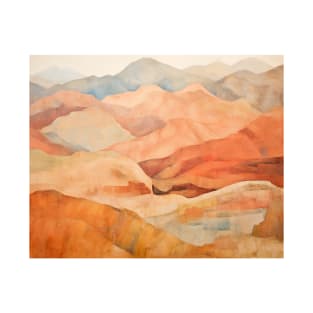 Earthy Warm Mountains Range Landscape T-Shirt