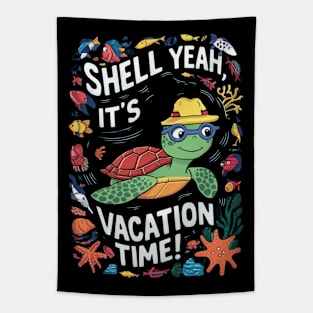 Turtle Swimming Vacation Tapestry