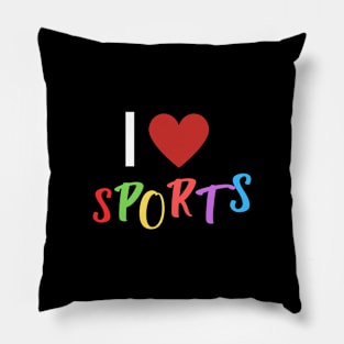 I love sports fun letters Pillow