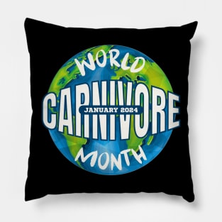 World Carnivore Month January 2024 Pillow