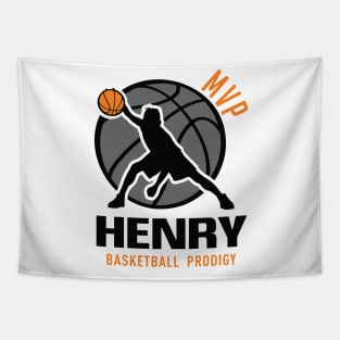 Henry MVP Custom Player Basketball Prodigy Your Name Tapestry