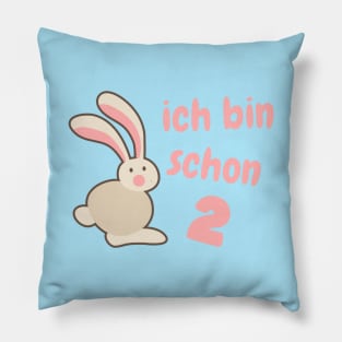 Hase ich bin schon 2 Kinder Geburtstag Pillow