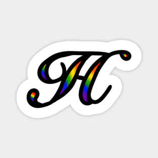 Rainbow Cursive Letter H Magnet