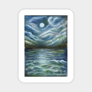 moon and waves Magnet