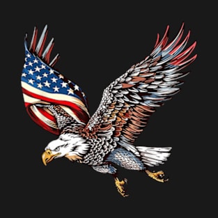 Eagle American Flag 4Th Of July Eagle Gifts Men Women Kids T-Shirt