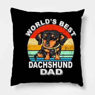 World's Dachshund Dad Vintage Pillow